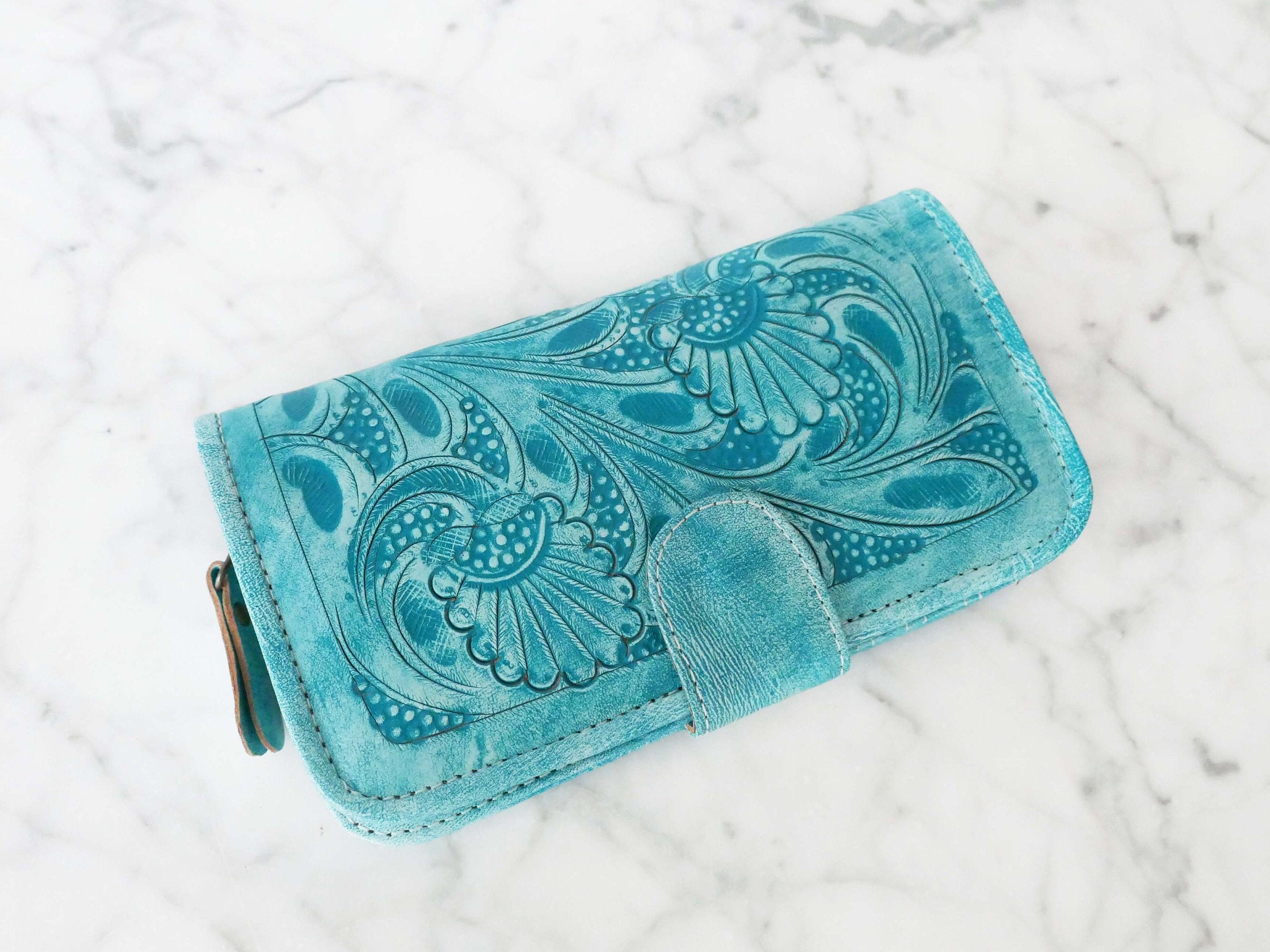 Wallets for women Leather wallets Ladies purse Tooled Etsy