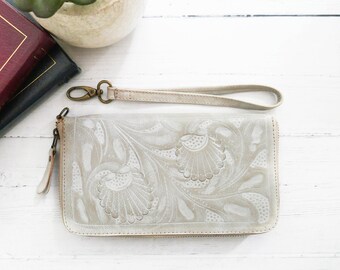 Leather zip around wallet, Handmade women wallet, Mothers Day gifts