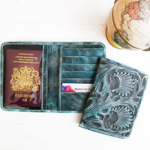 Porta-passaporte de couro, Porta-cartão de crédito, Presentes de Natal para ela