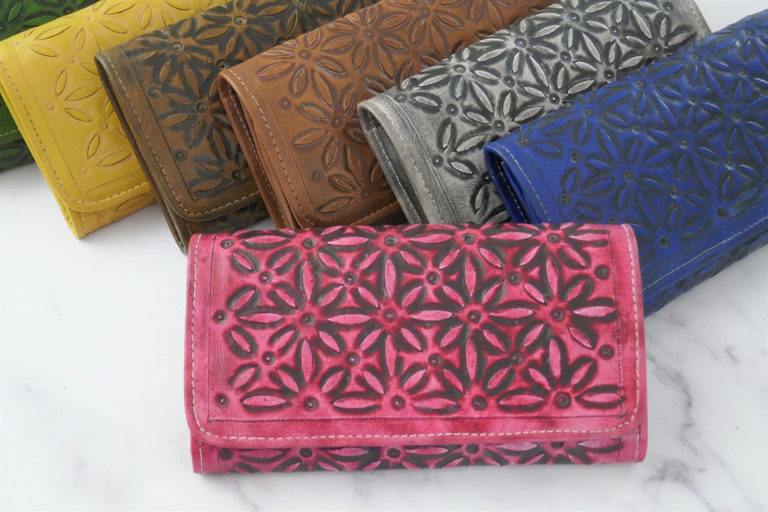 Handmade Women's Wallets Gifts for Her Tooled Wallets for Women Womens