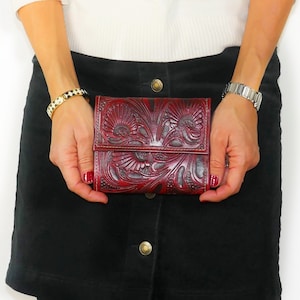 Cartera artesanal - Cartera pequeña mujer - Regalo para mujer - Carteras de piel para mujer - Regalo para ella