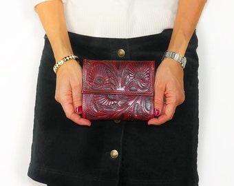 Pequeña cartera de cuero hecha a mano • Regalo para mujer