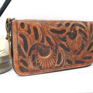 Carteras de piel con cremallera para mujer • Regalos para ella • Cartera con cremallera • Regalos de cumpleaños