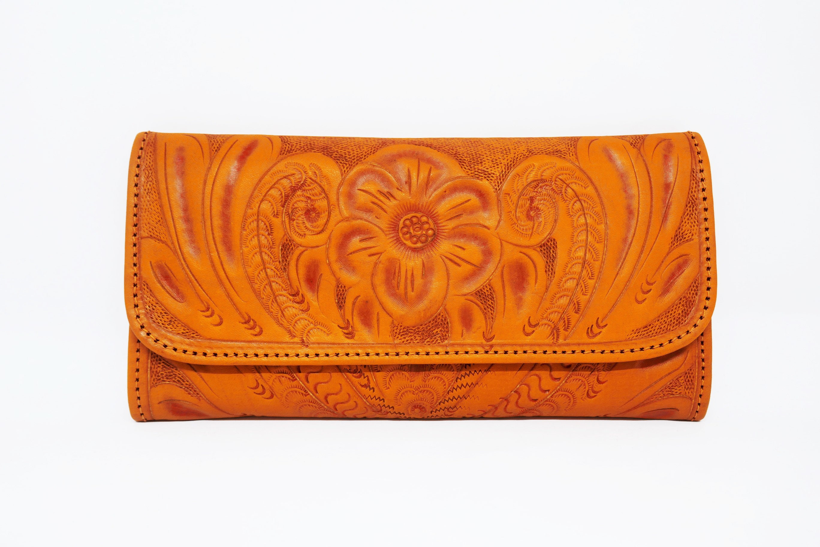 Tooled Leather Wallet Women's wallet Ladies purse Etsy