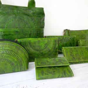 Carteras para mujer, Carteras de cuero, Monedero para mujer, Cartera labrada, Cartera estilo boho, Regalos para madres