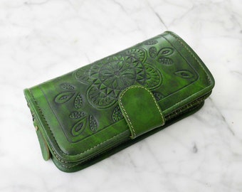 Mothers gifts ideas , Wallets for women, Leather wallets, Ladies purse, Tooled wallet, Bohemian purse