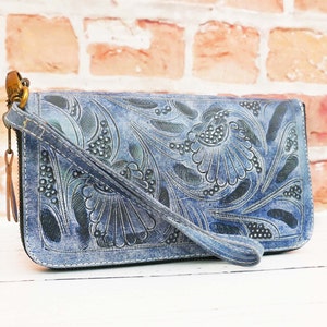 Unique bohemian wallet for women, Gifts for mothers, Red leather wallet