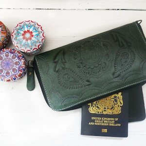 Cartera con cremallera / Cartera de pulsera / Cartera de mano para mujer / Regalos para ella / Cartera de cuero para mujer / regalos para ella