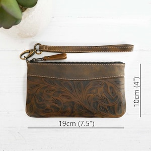 Kleine Kosmetiktasche, Leder Kulturtasche für Frauen, Kosmetik Reisetasche, Reisepasshülle, Wristlet Ledertasche