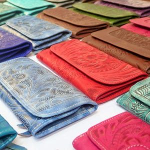Portafoglio in pelle da donna, regali per la mamma, regalo in pelle, portamonete