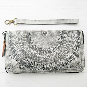 Women's wallet l Zip Around Wallet | Wristlet wallet  | Women's clutch | Gifts for her | Leather Wallet Women