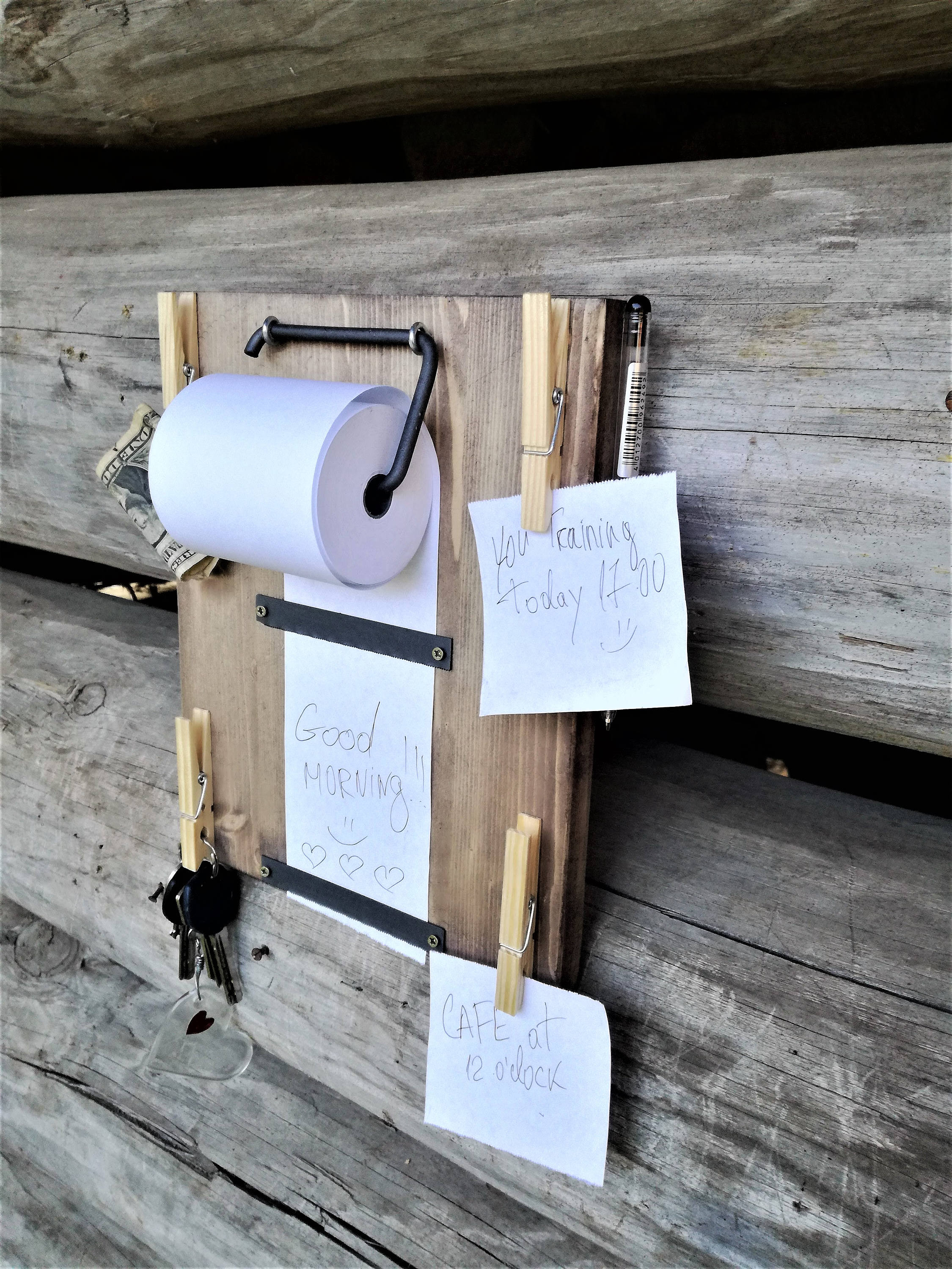 Rustic Memo Boardto Do List Holder Message Board Kitchen Etsy