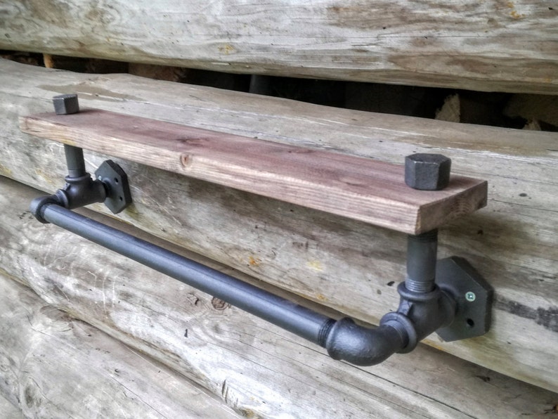 Industriehandtuchhalter Regal Rustikales Badezimmer Zubehör | Etsy