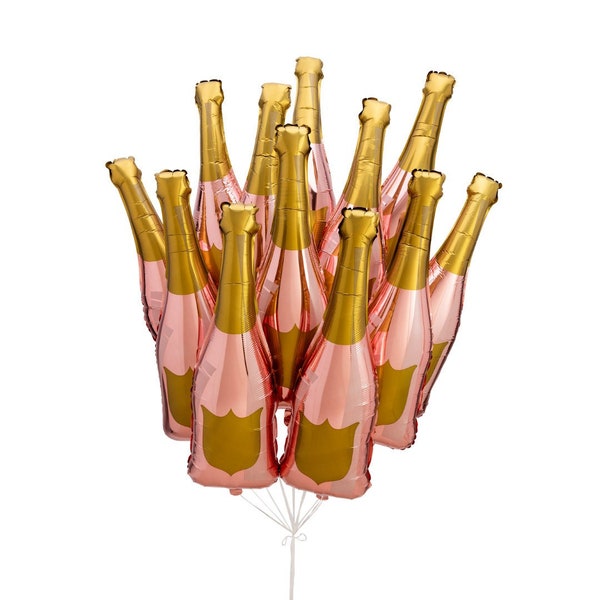 36-inch Rose Gold Champagne Bottle Balloon - Customizable