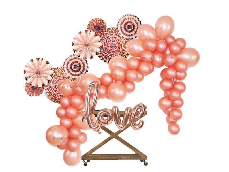 58 Piece Set Rose Gold Balloon Garland Engagement Party Etsy