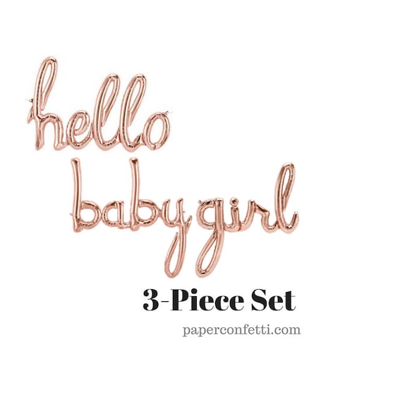 baby girl banners and balloons