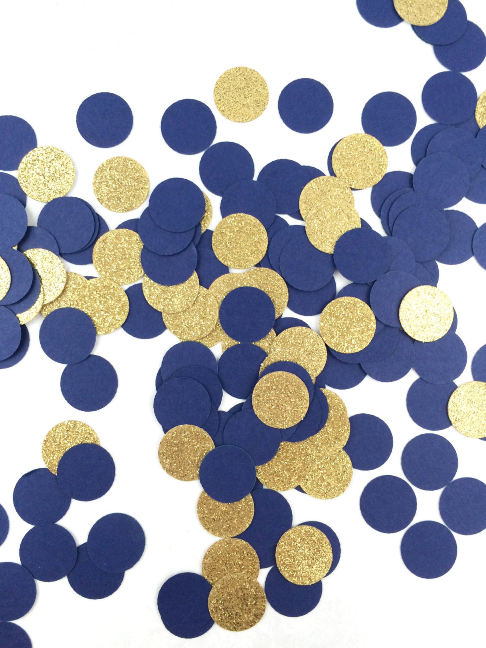 1000 Navy Blue & Gold Glitter Confetti Circle Confetti Etsy UK