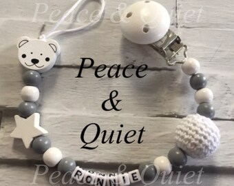 personalised baby dummy chain