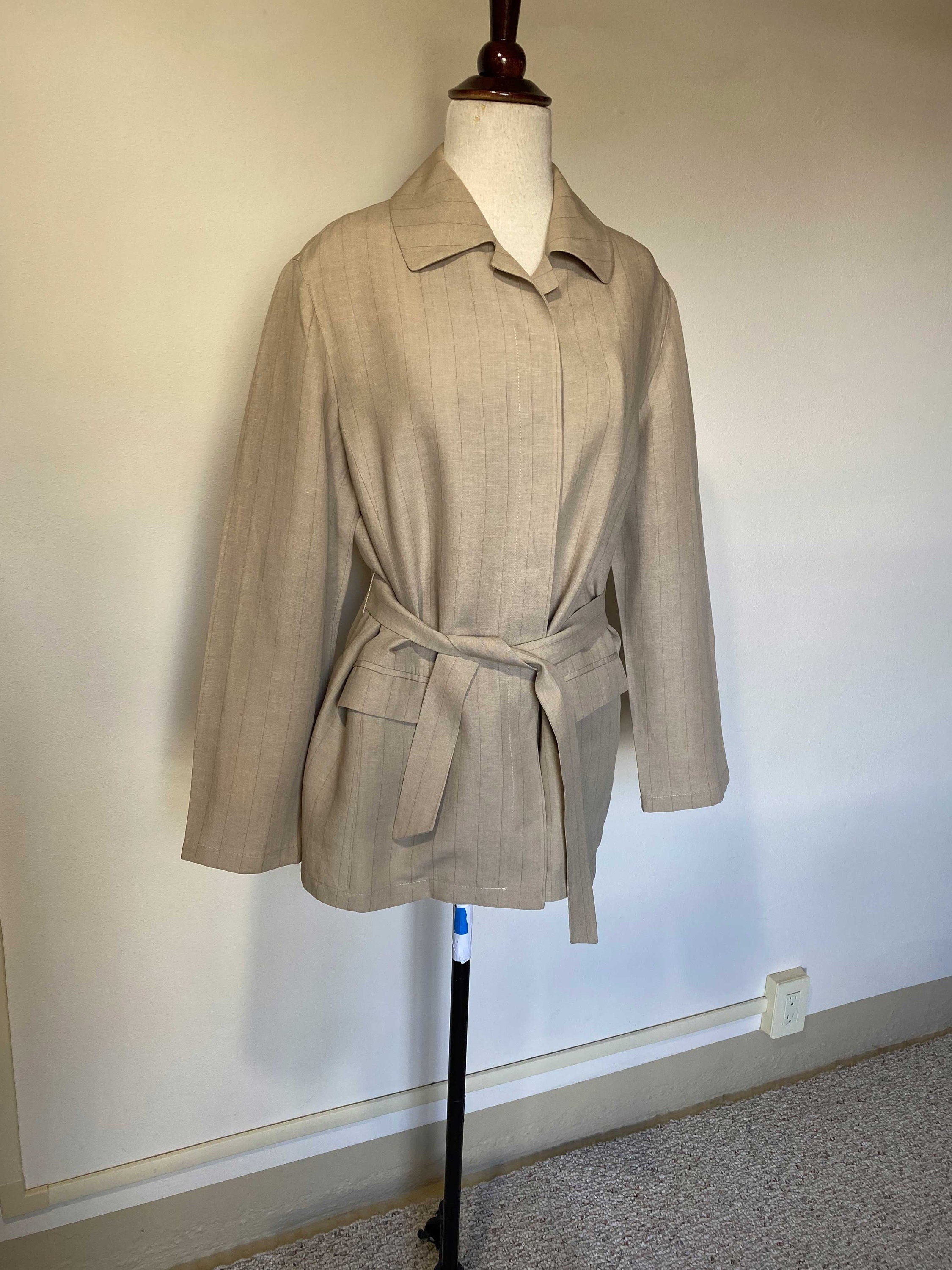 90年代 GIORGIO ARMANI Linen Rayon Jaket Vintage 90s Giorgio Armani Linen Blend Textured Stripe