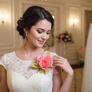Silk Rose brooch for elegant dresses
