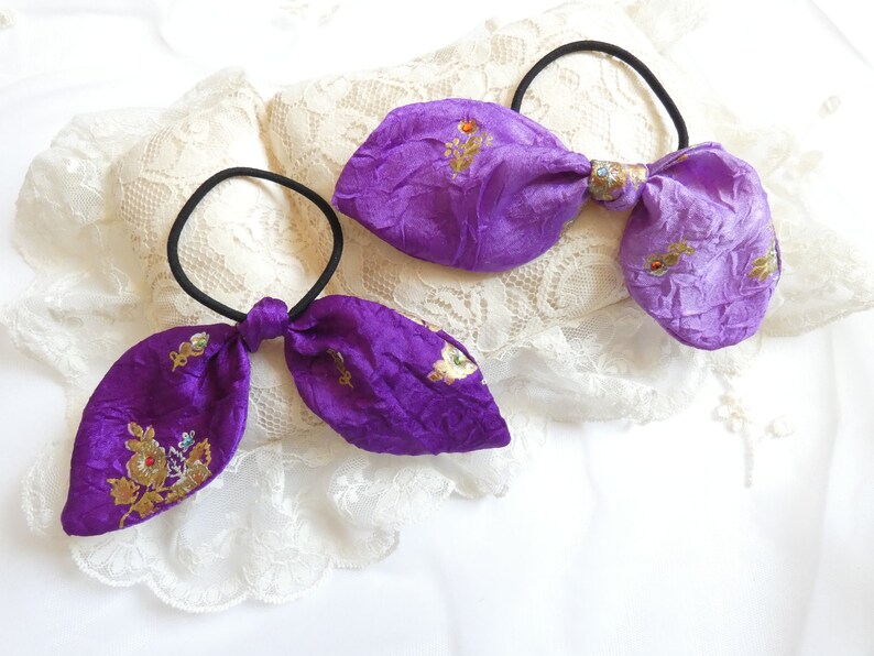 Bunny ear hair elastic Silk hair elastic