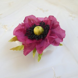 Silk flower hair clip