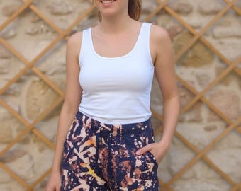 Woman bleached tie dye short | Unisex tie dye short