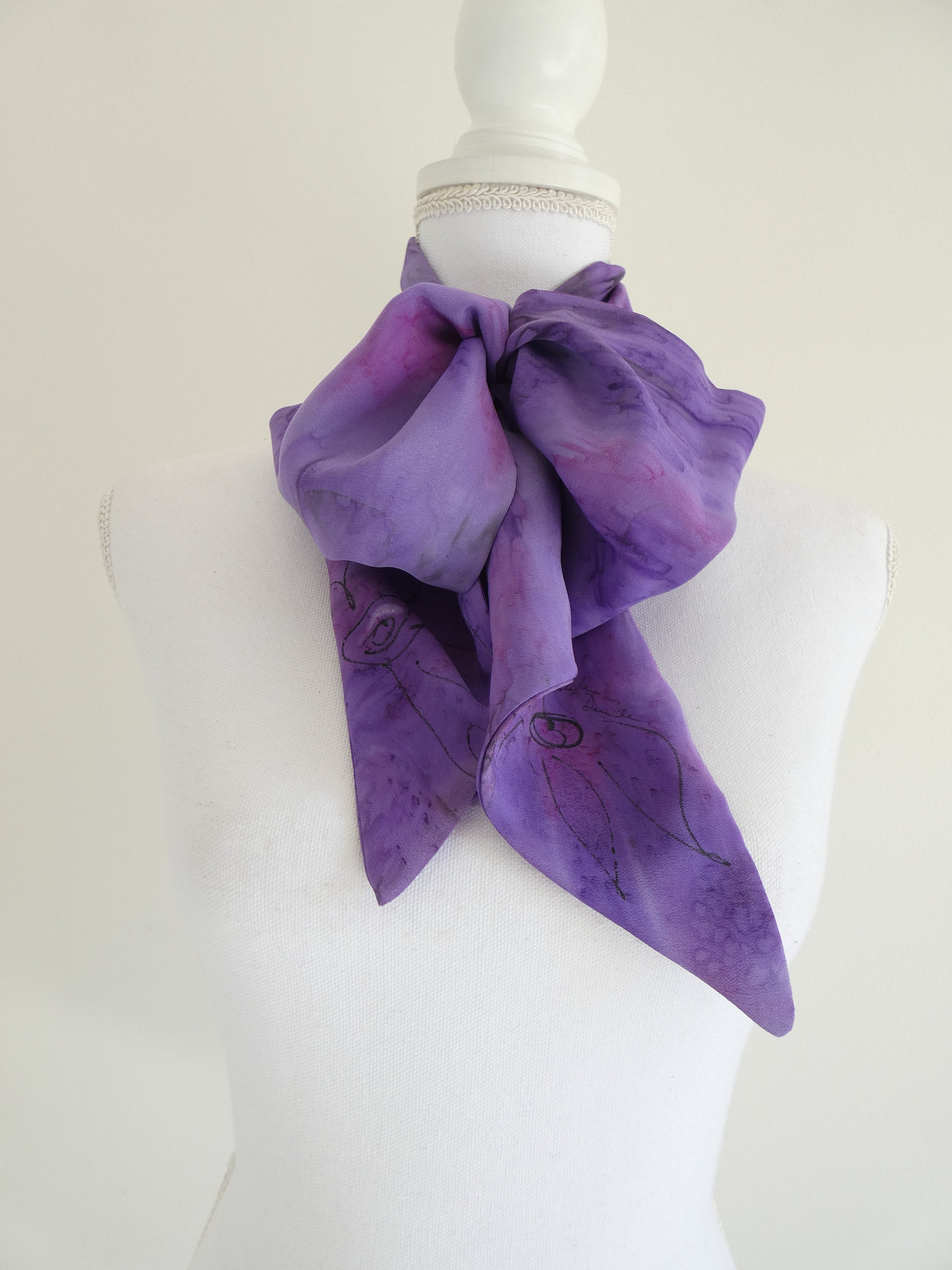 Sciarpa Di Cotone Quadrata | Viola Scuro | Foulard 100% Cotone | Per Moda, DIY E Decorazione | Made In India - Foto 6