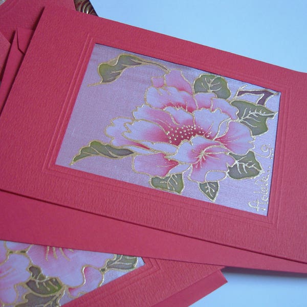 Hand-painted silk cards | Painted greeting cards