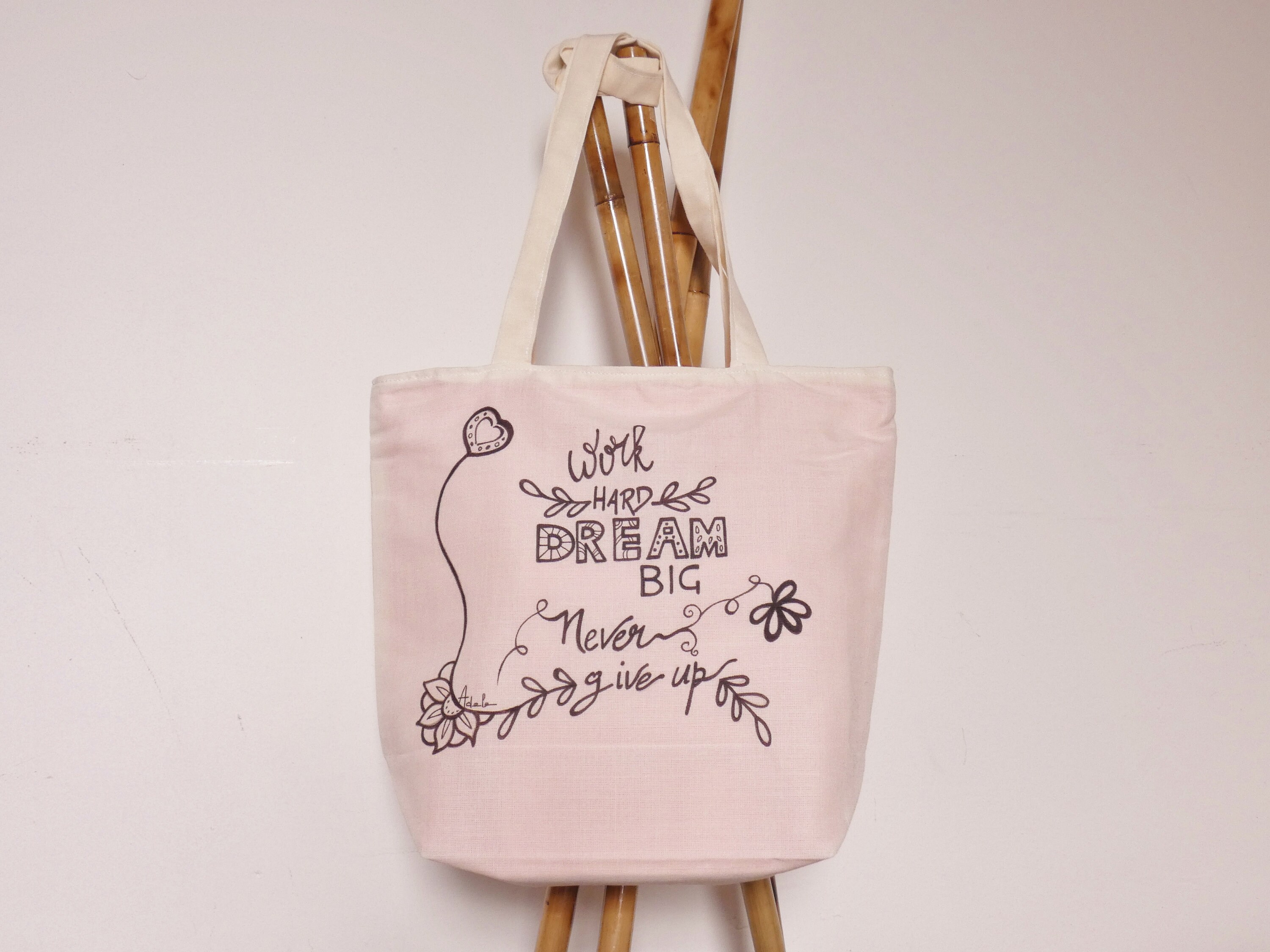 Hand- Painted Linen Tote Bag With Zipper - Etsy
