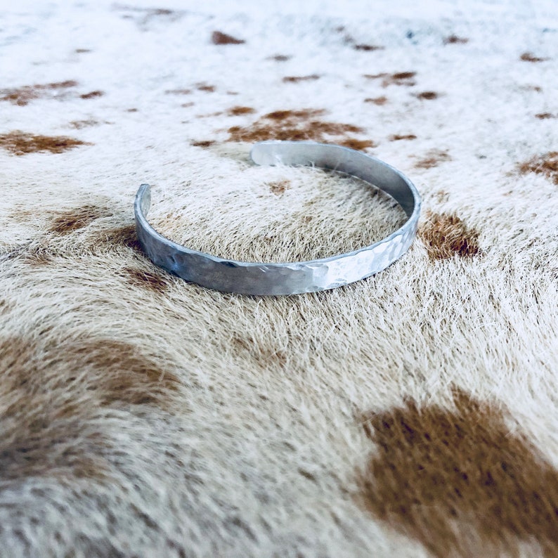 Simple Cuff Hammered Cuff Stacking Cuff Textured Cuff Adjustable Aluminum Cuff Minimalist Cuff Skinny Silver Textured Cuff