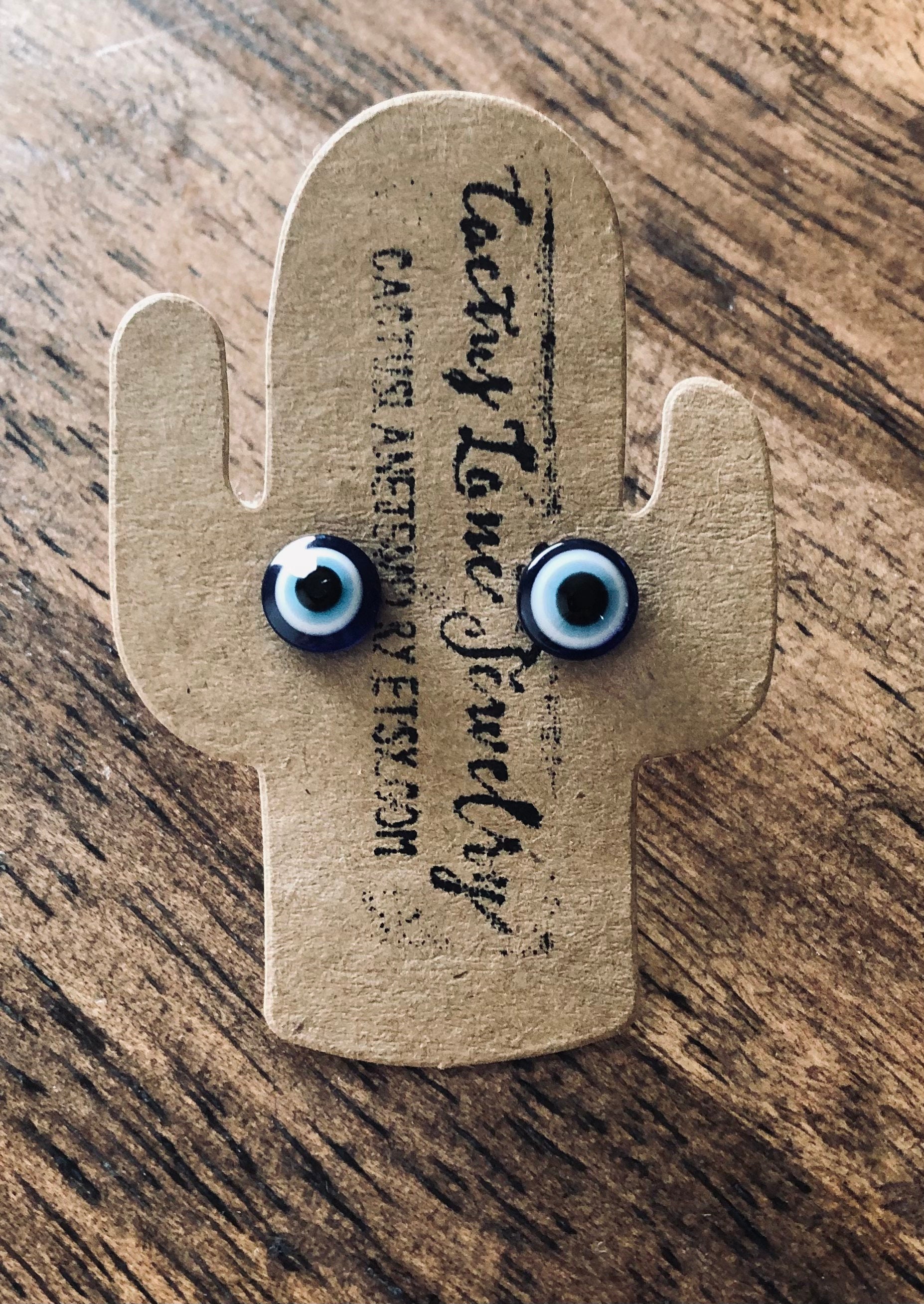 Evil Eye Studs, Blue Evil Eye Studs, 8 mm Evil Eye Studs, Evil Eye Ea…