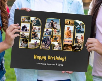 Birthday Gift from Kids, Dad Present from Kids, Dad Photo Collage, Father's Day Gift, Dad Photo Print, Photo Collage DAD