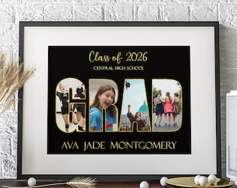 Custom Graduation Photo Collage Poster: Class of 2026 Gift (Digital File)