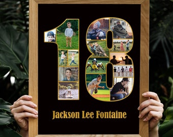 Personalized 18th Birthday Photo Collage Gift (Digital File)