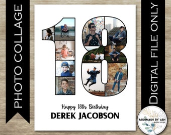 18th Birthday Photo Collage Gift for Son (Digital File)