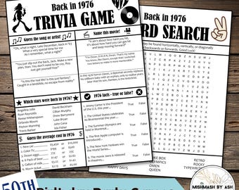 1976 - 50th Birthday Party Games, Birthday Party Games for Adults, 50th Birthday For Him, 50th Birthday for Her, 50th Birthday Decorations