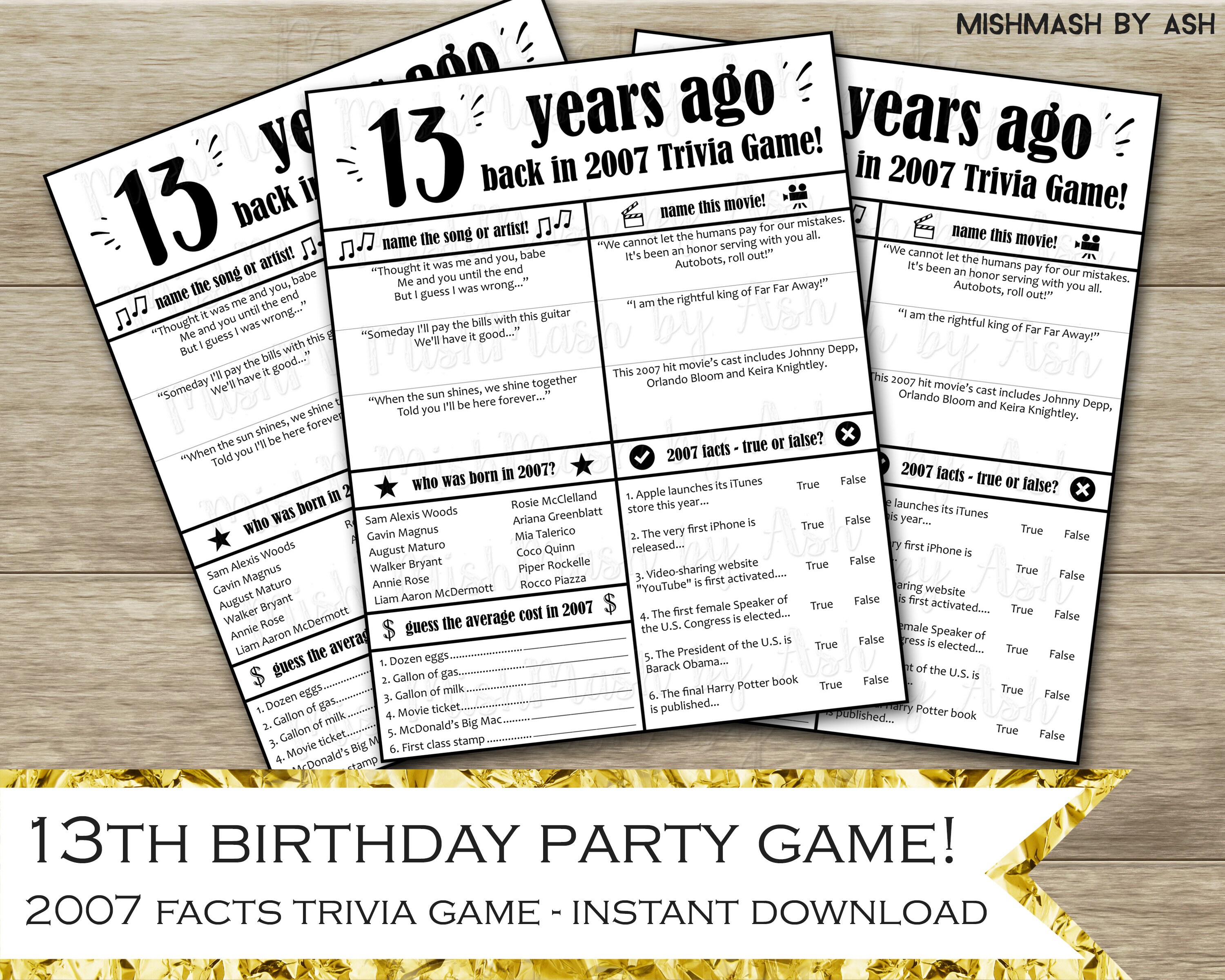 13th Birthday Party Games Birthday Party Games for Teens | Etsy