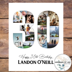30th Birthday Gift Husband, 30th Birthday Decorations Men, 30th Birthday Gift Idea, 30th Birthday Photo Collage, 30th Birthday Him