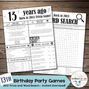 2013 - Juegos para fiestas de 13.º cumpleaños, Juegos para fiestas de cumpleaños para adolescentes, 13.º cumpleaños para él, 13.º cumpleaños para ella, Decoraciones para 13.º cumpleaños