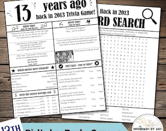 2013 - 13th Birthday Party Games, Birthday Party Games for Teens, 13th Birthday For Him, 13th Birthday for Her, 13th Birthday Decorations