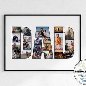 Unique Birthday Gift for Dad, Photo Collage, Personalized - DIGITAL FILE