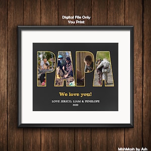 Papa Bear Gift, Papa Gifts, Papa Birthday Gifts, Birthday Gift Papa, Papa Photo Gift, Papa Photo Collage