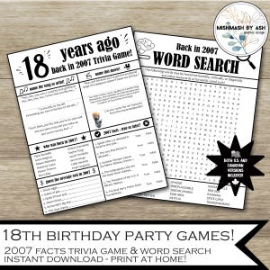 2007 - Juegos para fiestas de 18 años, Juegos para fiestas de cumpleaños para adolescentes, 18 años para él, 18 años para ella, Decoraciones para 18 años