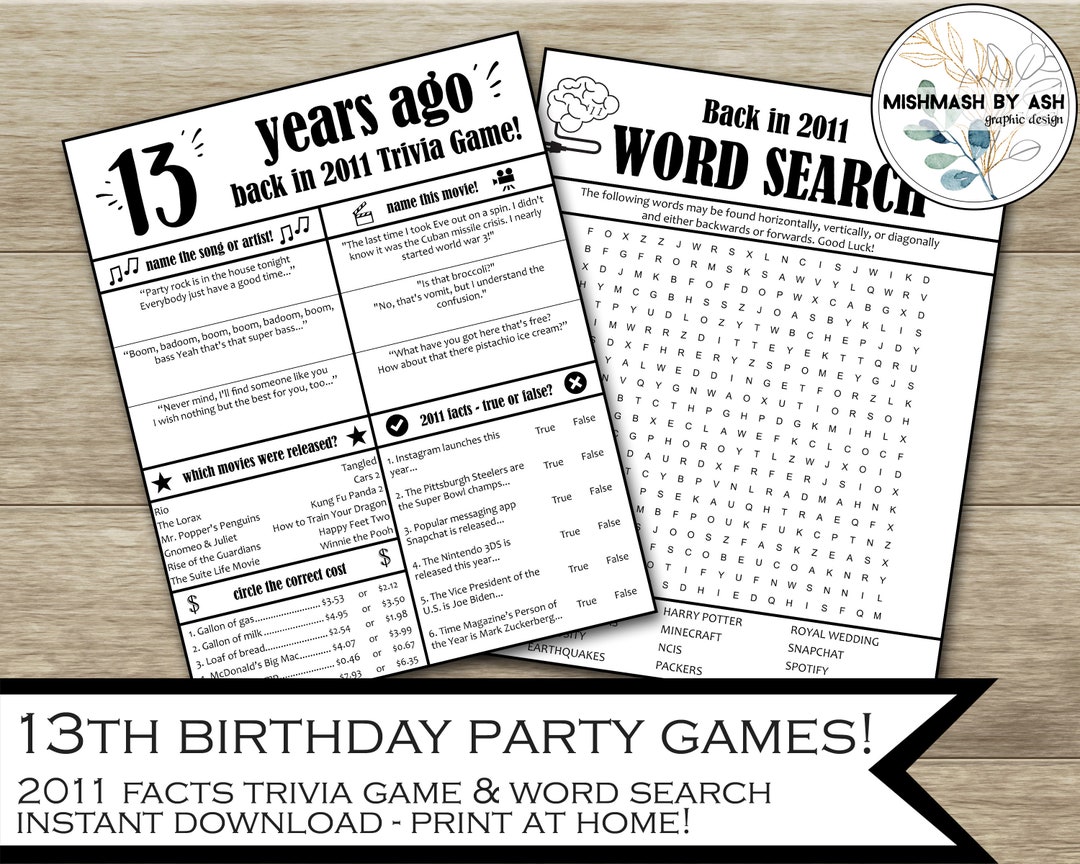 2011 13th Birthday Party Games, Birthday Party Games for Teens, 13th
