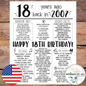 2007 - 18th Birthday Gift for Son, 18th Birthday Sign, 18th Birthday Party, 18th Birthday Decorations, 18th Birthday 2007, 18th Birthday Boy