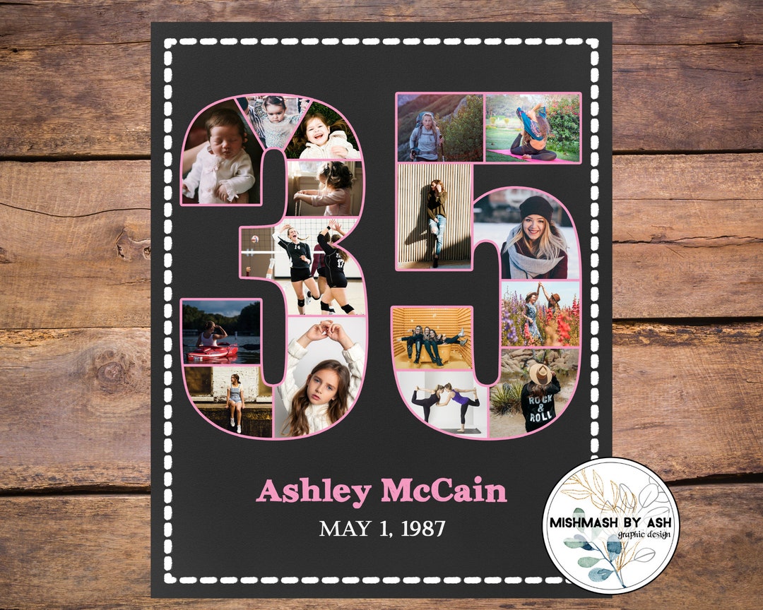 Personalized 35th Birthday Photo Collage Gift (digital File) - Etsy