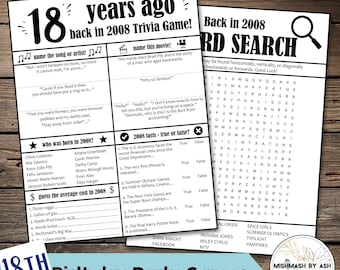 2008 - 18th Birthday Party Games, Birthday Party Games for Teens, 18th Birthday For Him, 18th Birthday for Her, 18th Birthday Decorations