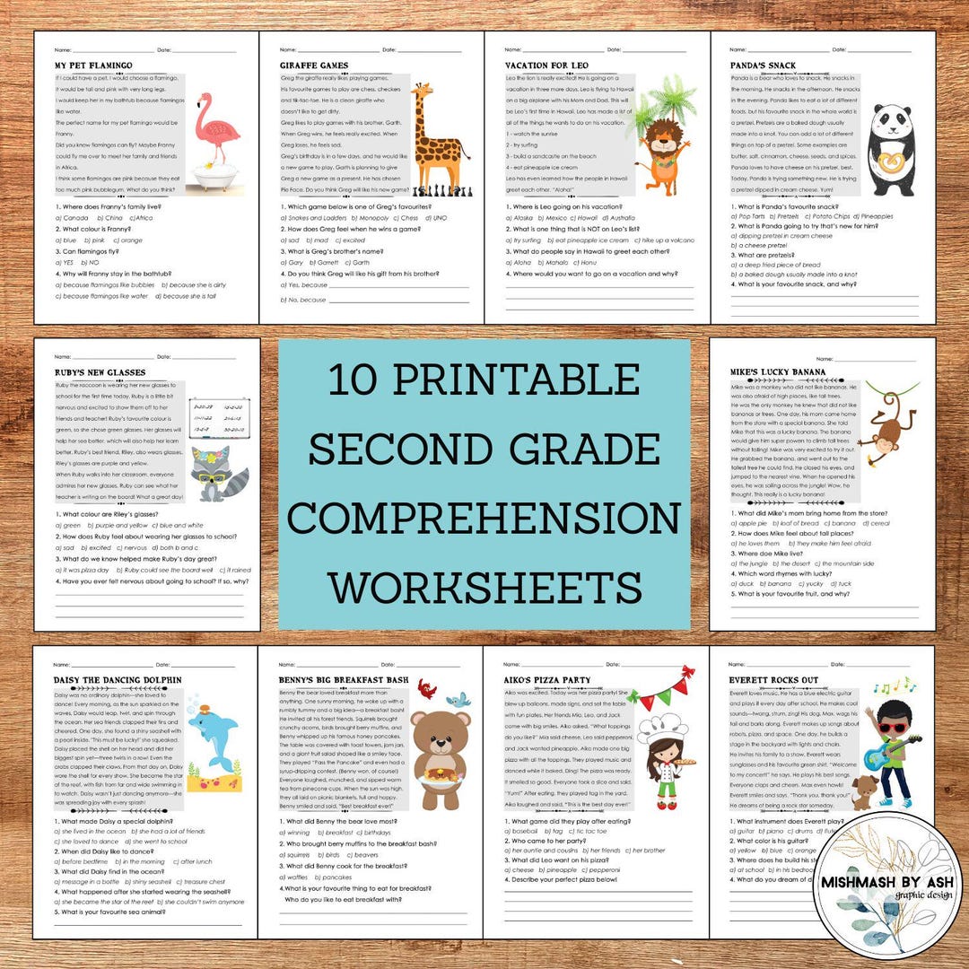 2nd-3rd Grade Reading Comprehension Worksheets: 10 Printable Stories ...