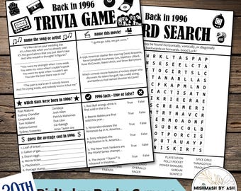 1996 - 30th Birthday Party Games, Birthday Party Games for Adults, 30th Birthday For Him, 30th Birthday for Her, 30th Birthday Decorations